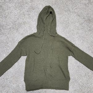 Womans olive green sweater hoodie